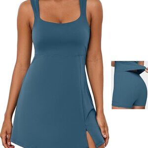 Padded Tennis Dress with Built in Shorts and Pockets
